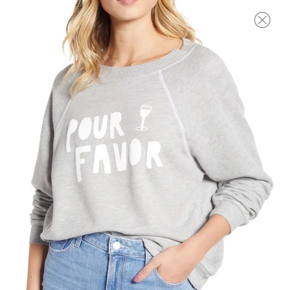 WILDFOX Pour Favor oversized Sweatshirt pullover gray
